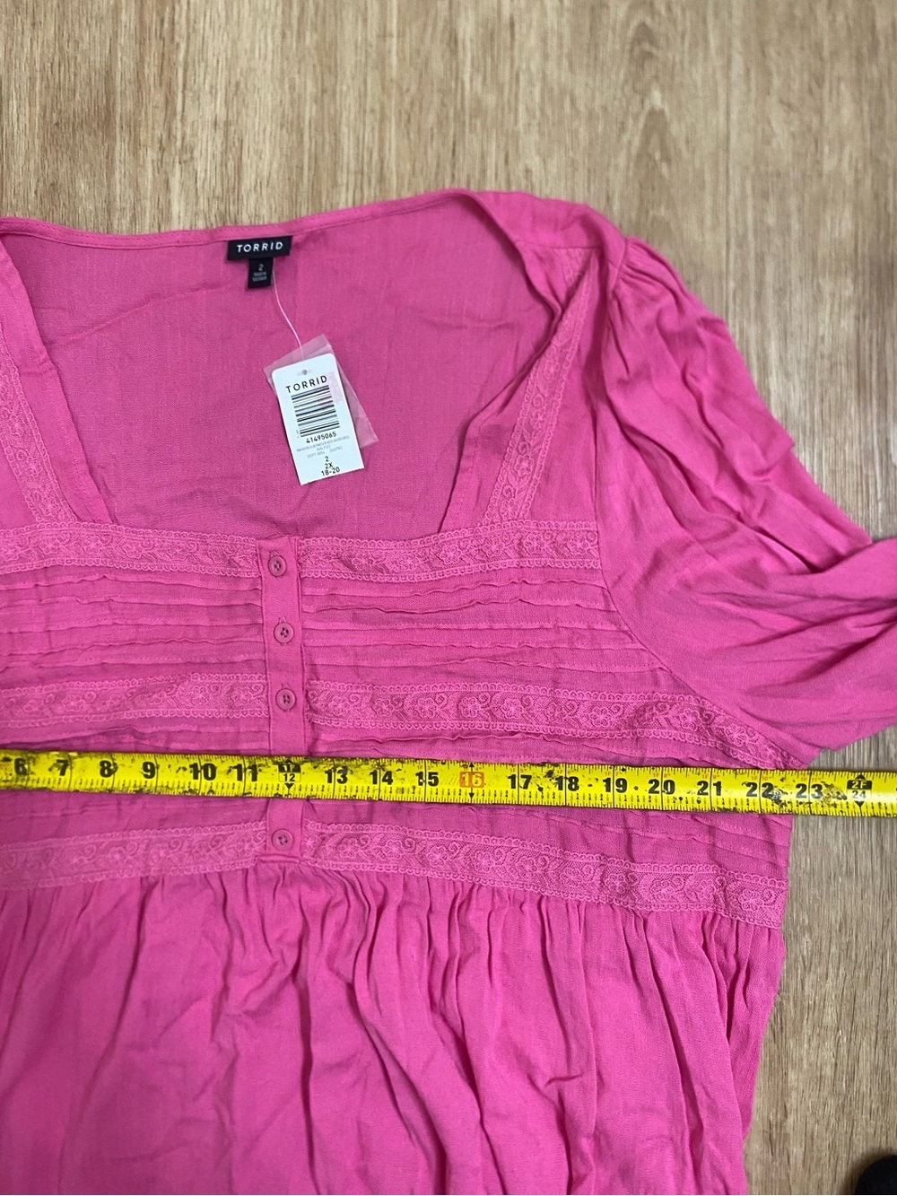 torrid Pink Square-Neck Smocked Mini Dress with Puff Sleeves - Picture 6 of 8